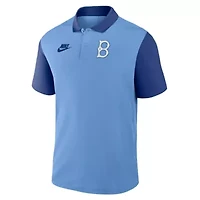 Cooperstown Teams Nike Light Blue/Royal Brooklyn Dodgers Collection Color-Block Victory Dri-FIT Polo