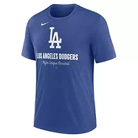 MLB Nike Los Angeles Dodgers Logo Tri-Blend T-Shirt