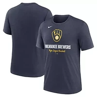 MLB Nike Milwaukee Brewers Logo Tri-Blend T-Shirt