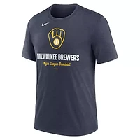 MLB Nike Milwaukee Brewers Logo Tri-Blend T-Shirt