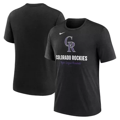 MLB Nike Colorado Rockies Logo Tri-Blend T-Shirt