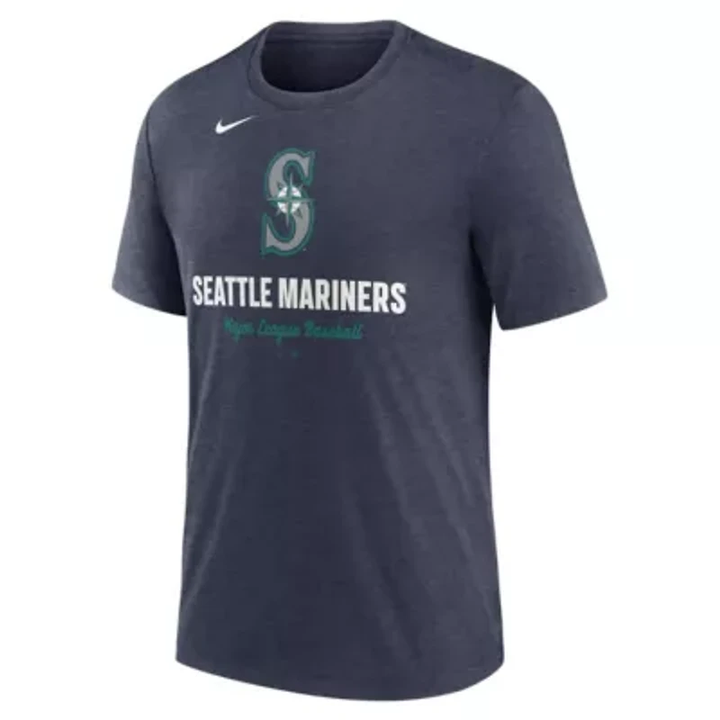 MLB Nike Seattle Mariners Logo Tri-Blend T-Shirt