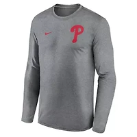 MLB Nike Philadelphia Phillies 2-Hit Legend Dri-FIT Long Sleeve T-Shirt