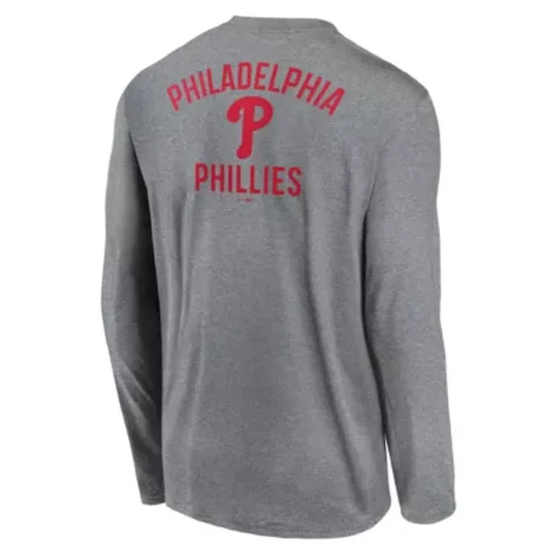 MLB Nike Philadelphia Phillies 2-Hit Legend Dri-FIT Long Sleeve T-Shirt