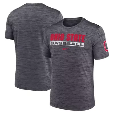 NCAA Nike Ohio State Buckeyes Velocity Baseball Wordmark Stack Dri-FIT T-Shirt