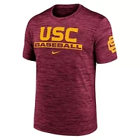 NCAA Nike USC Trojans Velocity Baseball Wordmark Stack Dri-FIT T-Shirt