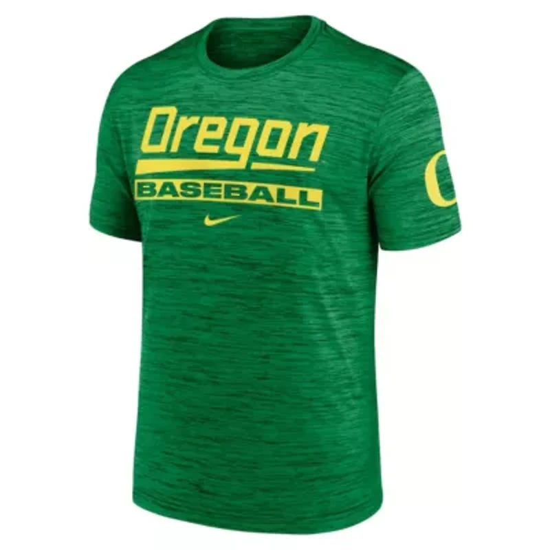NCAA Nike Oregon Ducks Velocity Baseball Wordmark Stack Dri-FIT T-Shirt