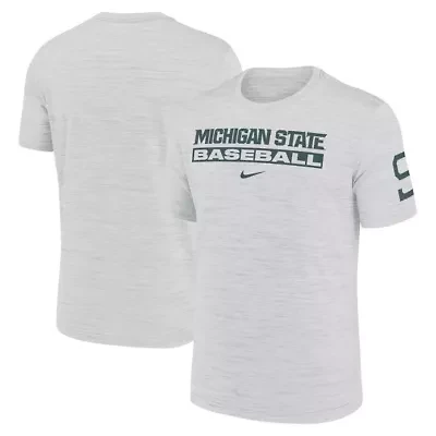 NCAA Nike Michigan State Spartans Velocity Baseball Wordmark Stack Dri-FIT T-Shirt
