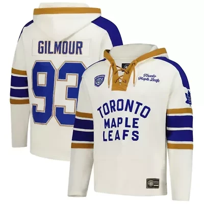 NHL Doug Gilmour Toronto Maple Leafs Line Name & Number Lace-Up Pullover Hoodie