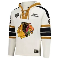 NHL Chris Chelios Chicago Blackhawks Line Name & Number Lace-Up Pullover Hoodie