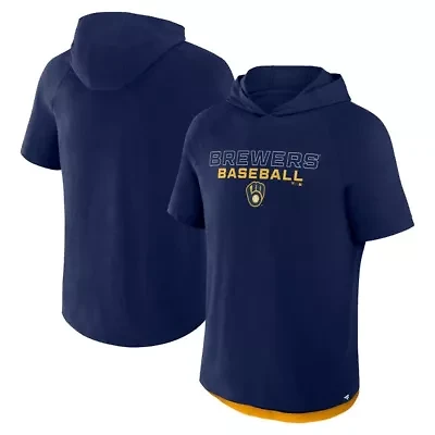 MLB Fanatics Milwaukee Brewers Clubhouse Optimal Play Raglan Hoodie T-Shirt