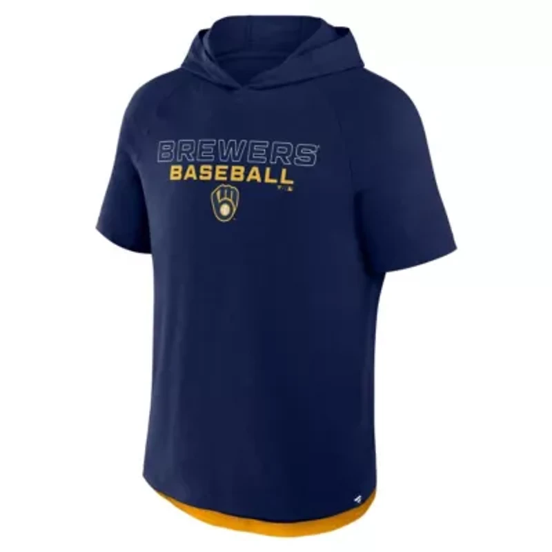 MLB Fanatics Milwaukee Brewers Clubhouse Optimal Play Raglan Hoodie T-Shirt