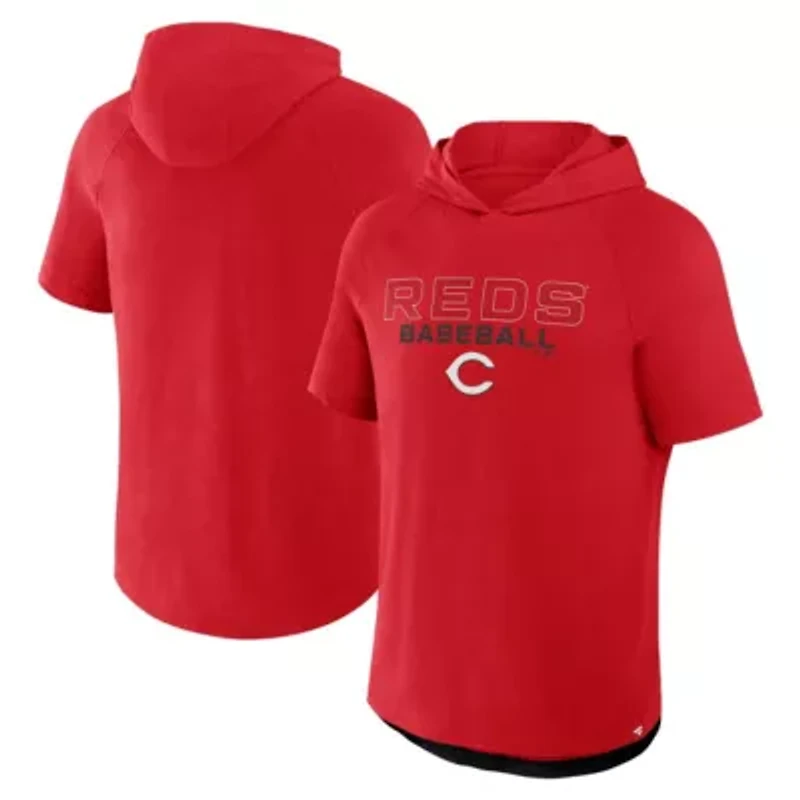 MLB Fanatics Cincinnati Reds Clubhouse Optimal Play Raglan Hoodie T-Shirt