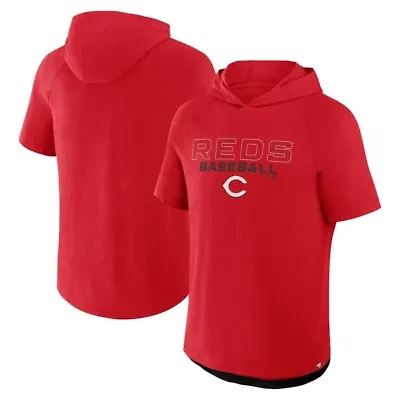 MLB Fanatics Cincinnati Reds Clubhouse Optimal Play Raglan Hoodie T-Shirt