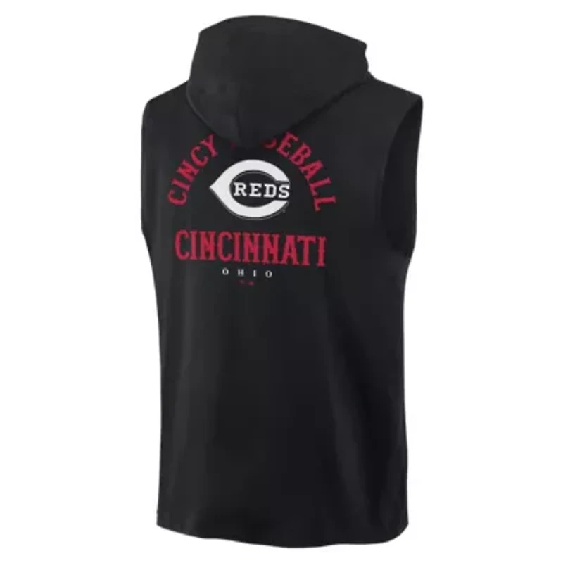 MLB Fanatics Cincinnati Reds Fire Speed Sleeveless Pullover Hoodie