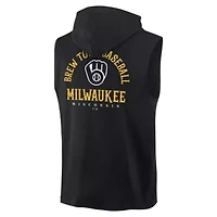 MLB Fanatics Milwaukee Brewers Fire Speed Sleeveless Pullover Hoodie