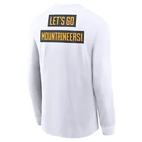 NCAA Nike West Virginia Mountaineers Two-Hit Classic Location Long Sleeve T-Shirt