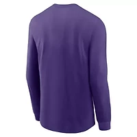 NCAA Nike LSU Tigers Essential Baseball Arch Long Sleeve T-Shirt