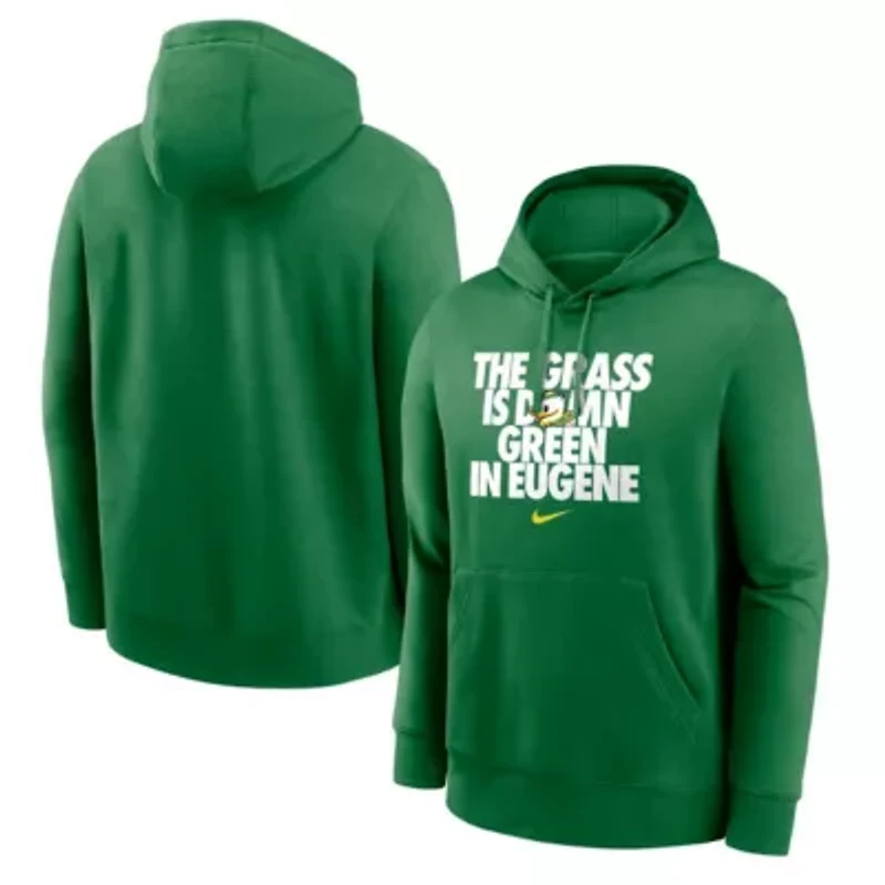 NCAA Nike Oregon Ducks Grass Is Club Fleece Pullover Hoodie