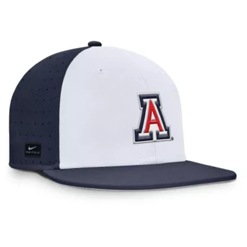 NCAA Nike White/Navy Arizona Wildcats On-Field Dugout True Performance Fitted Hat