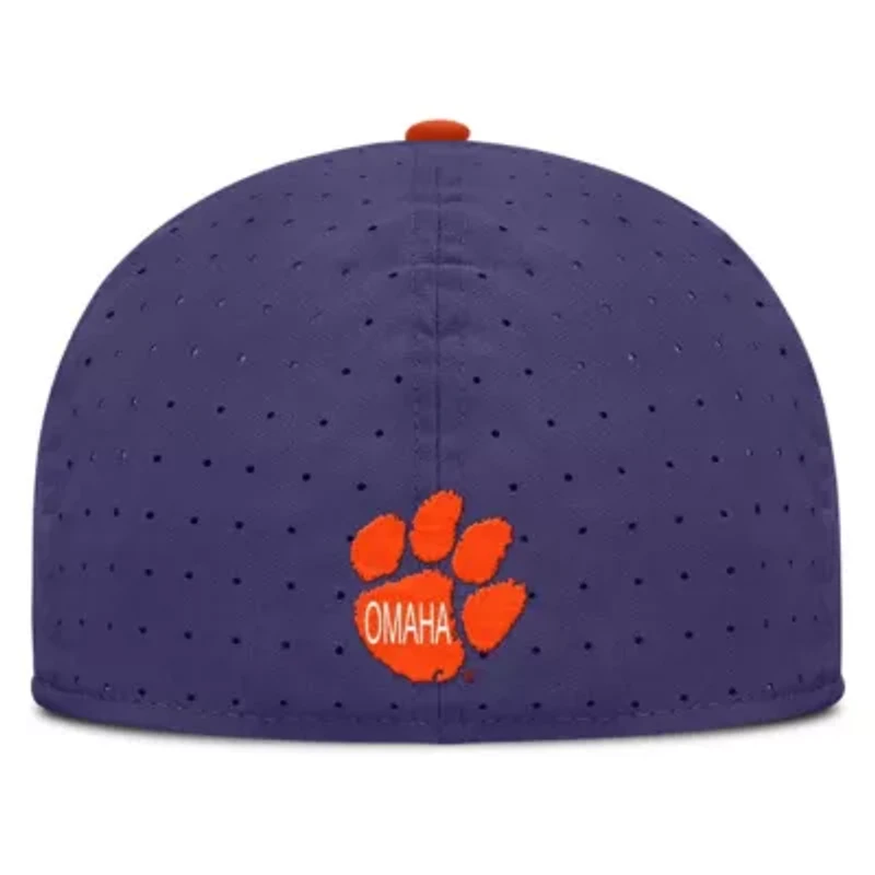 NCAA Nike White/Purple Clemson Tigers On-Field Dugout True Performance Fitted Hat