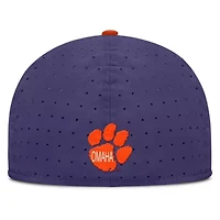 NCAA Nike White/Purple Clemson Tigers On-Field Dugout True Performance Fitted Hat