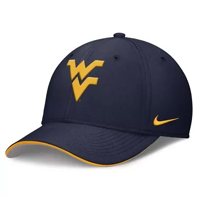 NCAA Nike West Virginia Mountaineers 2026 Dugout Coaches Dri-FIT Rise Swoosh Flex Hat