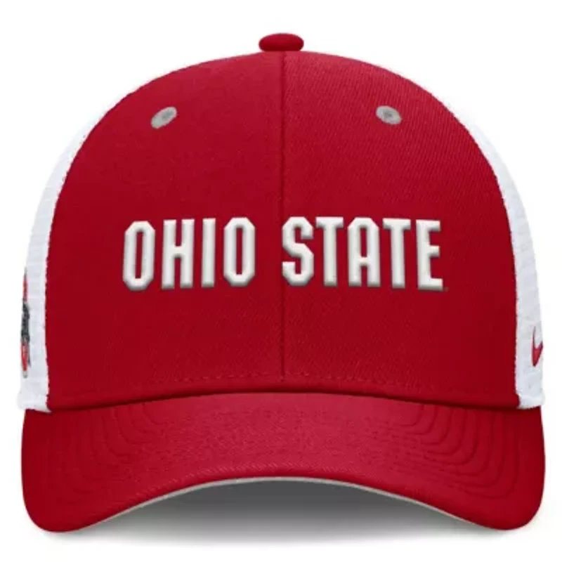 NCAA Nike Ohio State Buckeyes 2025 Dugout Coaches Rise Performance Trucker Adjustable Hat