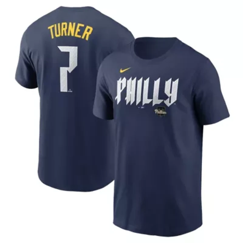 MLB Nike Trea Turner Philadelphia Phillies 2024 City Connect Fuse Name & Number T-Shirt