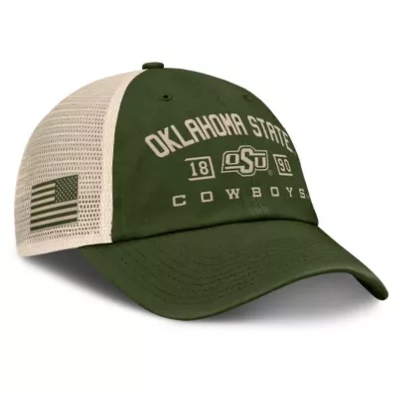 NCAA Fanatics Oklahoma State Cowboys OHT Military Appreciation Frontier Trucker Adjustable Hat