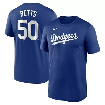 MLB Nike Mookie Betts Los Angeles Dodgers Legend Name & Number Performance T-Shirt