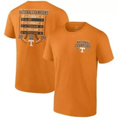 NCAA Fanatics Tennessee Volunteers 2024 Baseball World Series s Schedule T-Shirt