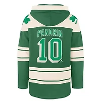 NHL Artemi Panarin Kelly New York Rangers St. Patrick's Day Player Name & Number Lacer Pullover Hoodie