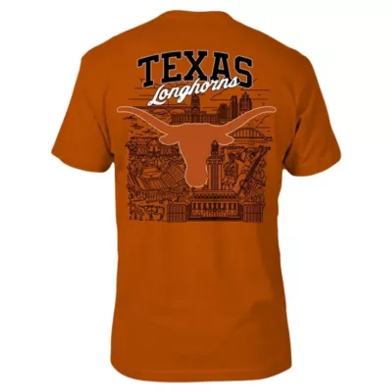 NCAA Burnt Texas Longhorns City Line T-Shirt