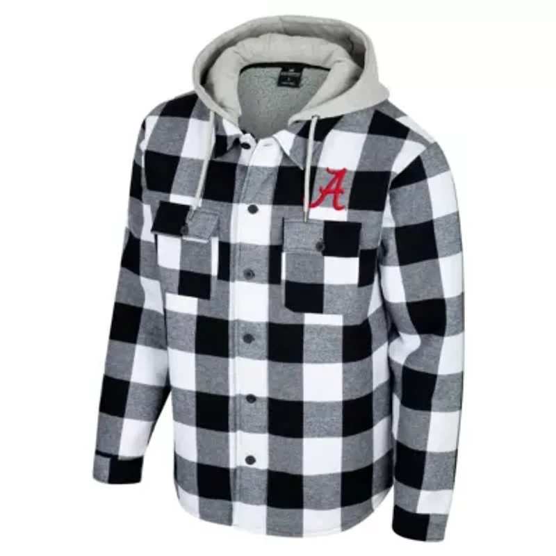 Alabama Crimson Tide NCAA Black/White Buffalo Plaid Full-Zip Jacket
