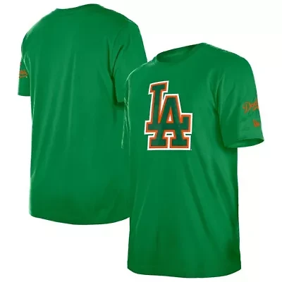 MLB Kelly Los Angeles Dodgers St. Patrick's Day Shamrock Fill T-Shirt
