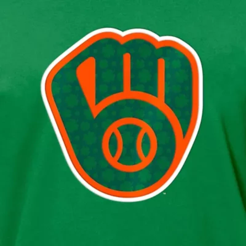 MLB Kelly Milwaukee Brewers St. Patrick's Day Shamrock Fill T-Shirt