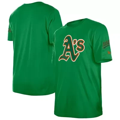 Oakland Athletics MLB Kelly St. Patrick's Day Shamrock Fill T-Shirt