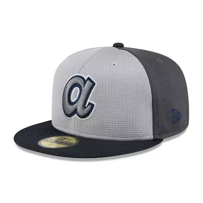 MLB Gray/Navy Atlanta Braves 2025 Batting Practice 59FIFTY Fitted Hat