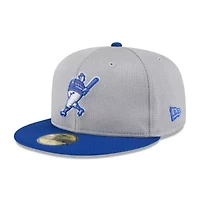 MLB Gray/Royal Milwaukee Brewers 2025 Batting Practice 59FIFTY Fitted Hat