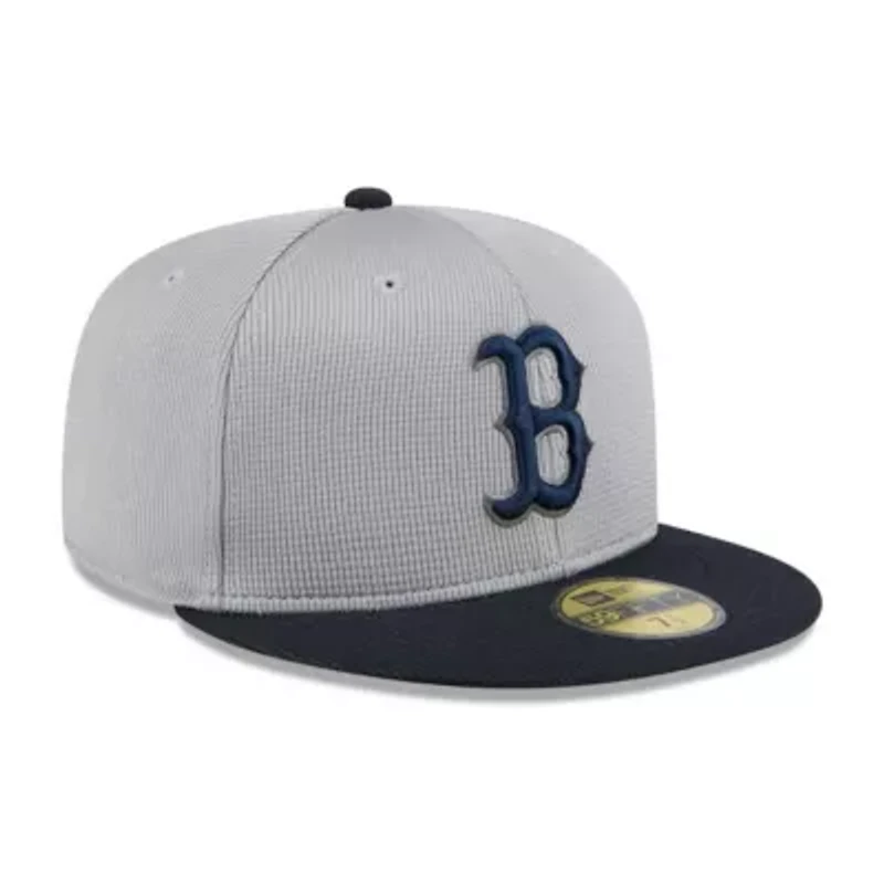 Boston Red Sox MLB Gray/Navy 2025 Batting Practice 59FIFTY Fitted Hat