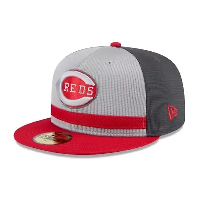 MLB Gray/Red Cincinnati Reds 2025 Batting Practice 59FIFTY Fitted Hat