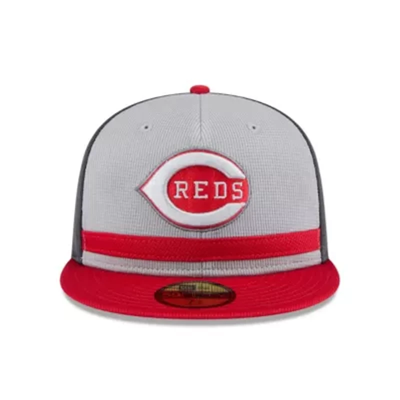 MLB Gray/Red Cincinnati Reds 2025 Batting Practice 59FIFTY Fitted Hat