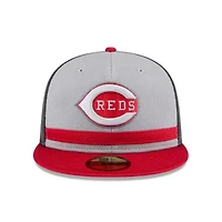 MLB Gray/Red Cincinnati Reds 2025 Batting Practice 59FIFTY Fitted Hat
