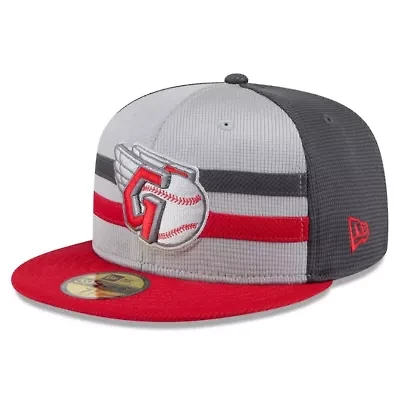 MLB Gray/Red Cleveland Guardians 2025 Batting Practice 59FIFTY Fitted Hat