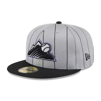 MLB Gray/Black Colorado Rockies 2025 Batting Practice 59FIFTY Fitted Hat