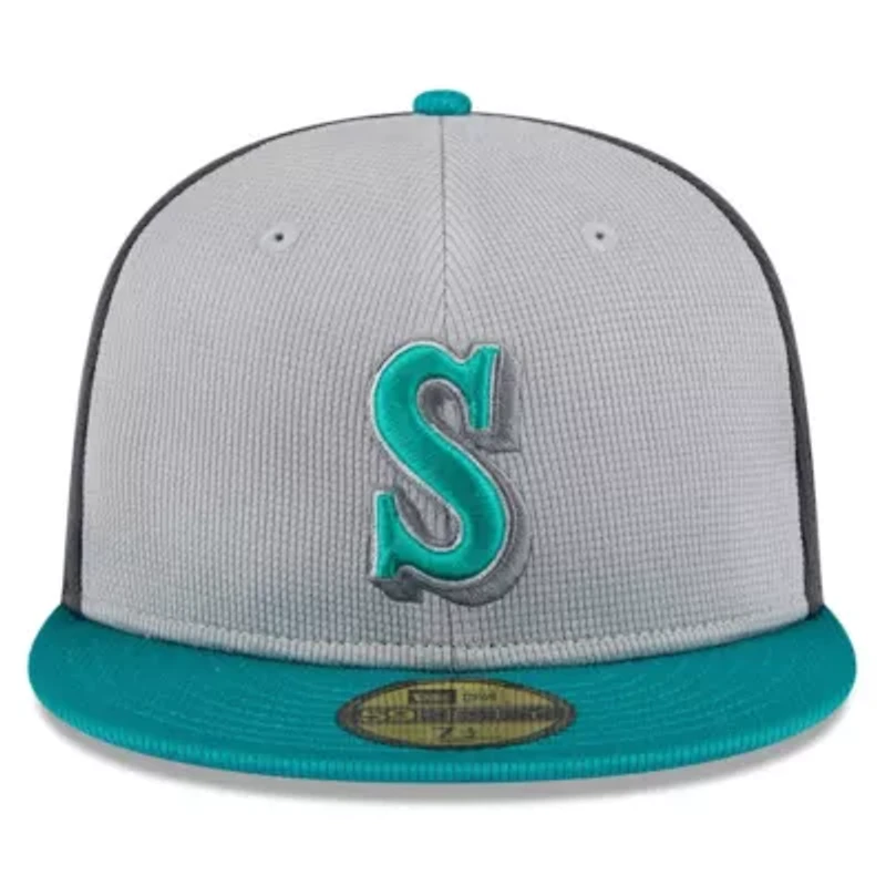 MLB Gray/Aqua Seattle Mariners 2025 Batting Practice 59FIFTY Fitted Hat