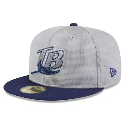 MLB Gray/Navy Tampa Bay Rays 2025 Batting Practice 59FIFTY Fitted Hat