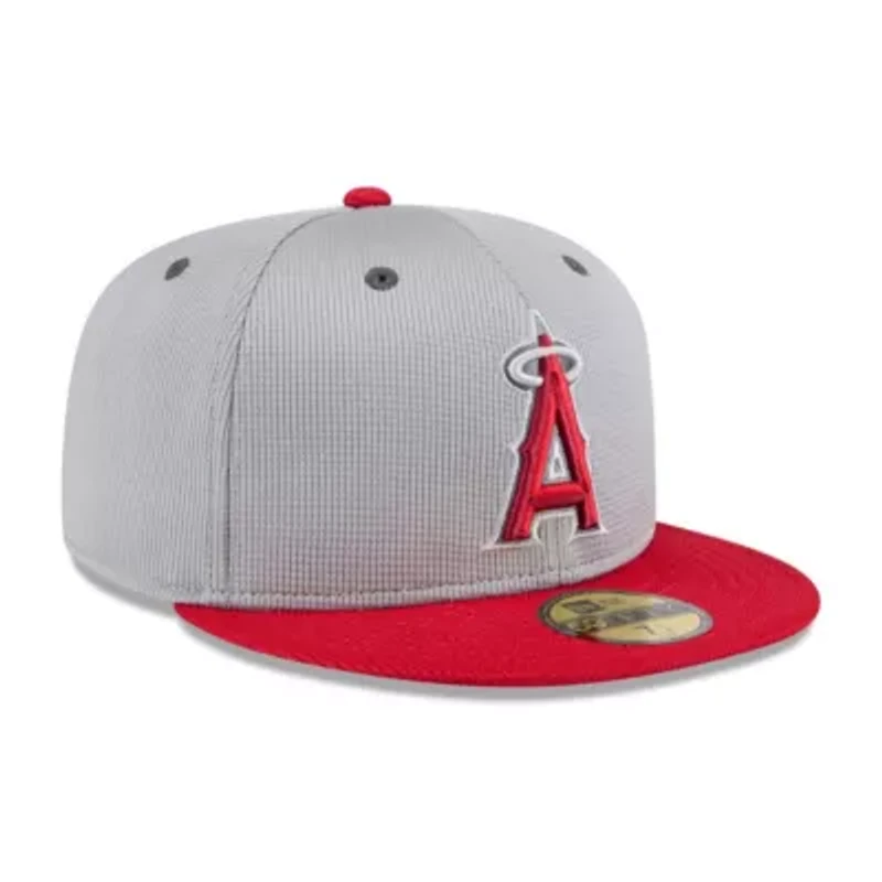 MLB Gray/Red Los Angeles Angels 2025 Batting Practice 59FIFTY Fitted Hat