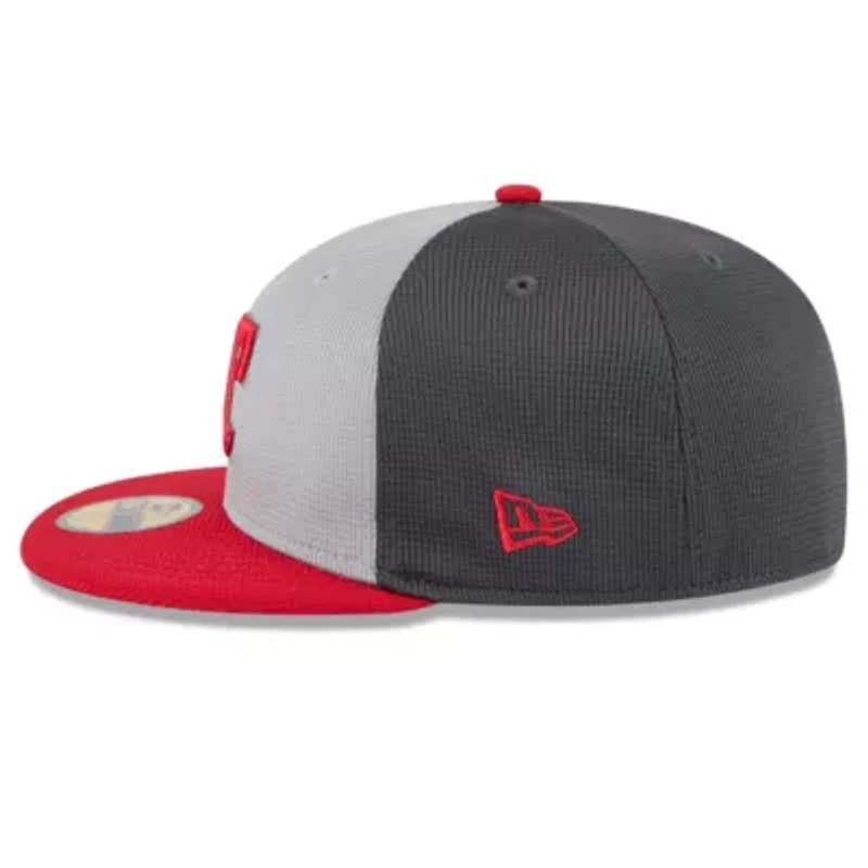 MLB Gray/Red Texas Rangers 2025 Batting Practice 59FIFTY Fitted Hat